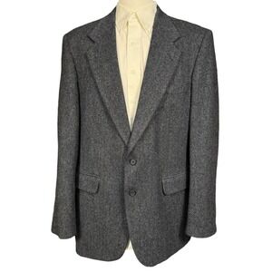 Vintage Farah Blazer Mens 42L Tweed Wool Herringbone Suit Jacket Formal Business